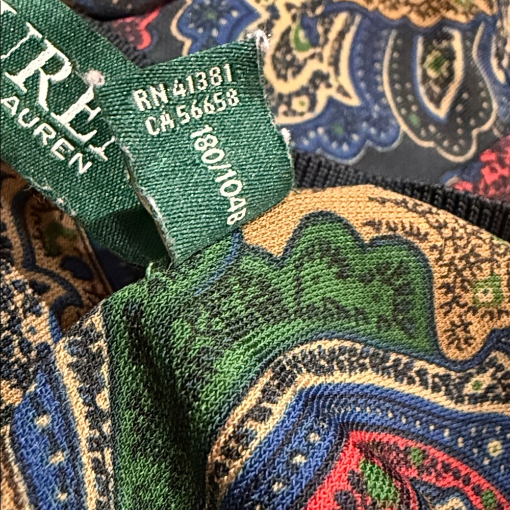 Ralph Lauren Blouse Multicolor Paisley Print Stretch Tee Double Extra Large - Picture 4 of 11
